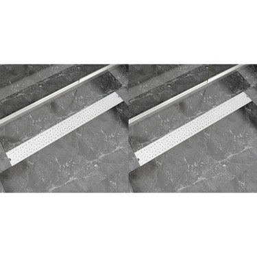 Lineare Duschrinnen 2 Stk. Blasen 1030 x 140 mm Edelstahl